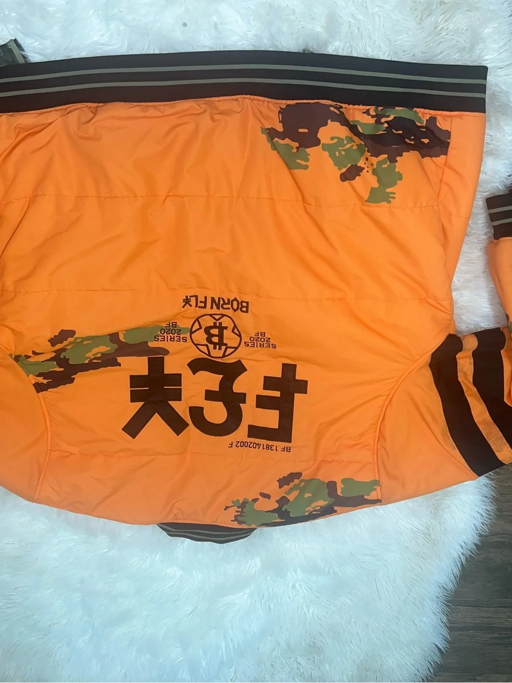 5XL Men’s Green Money-Print Bomber Jacket with Orange Lining